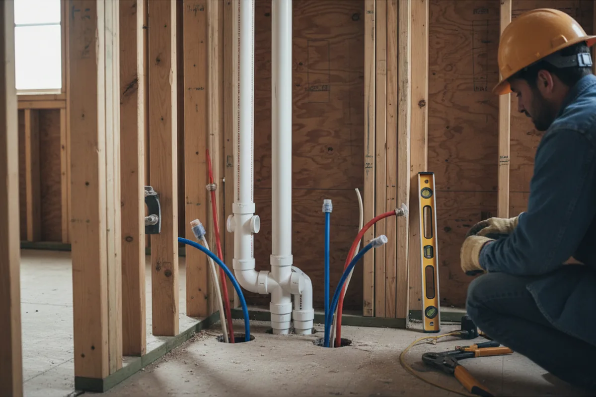 Drain and supply rough-in during Drain Cleaning in Colliers